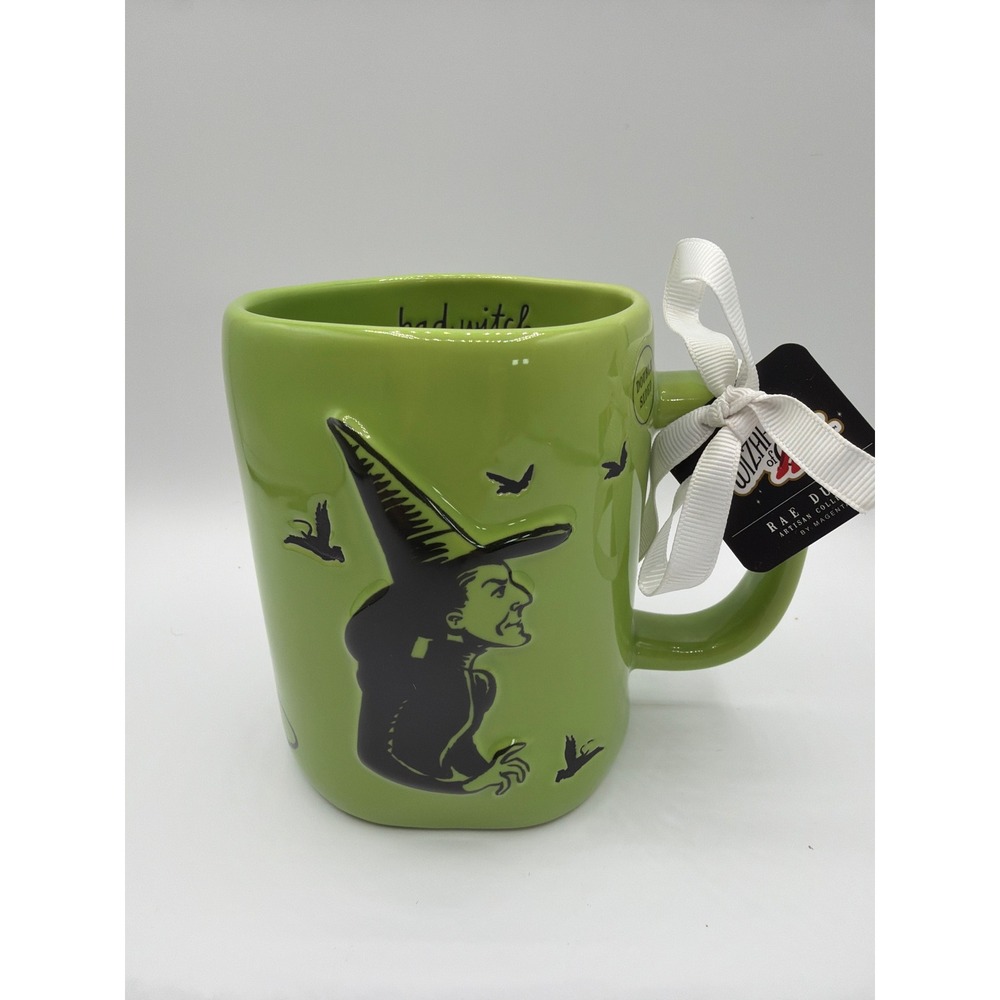 Rae Dunn Wizard of Oz Wicked Witch Halloween Mug Magenta Green Coffee Cup